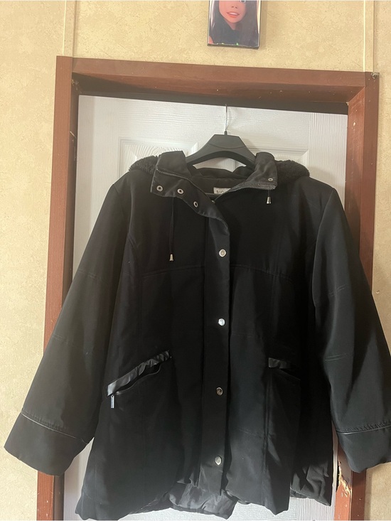 Big Chill Jackets & Blazers - Big Chill Black Utility Anorak Jacket Hooded Weather Resistant Coat Plus Size 3X